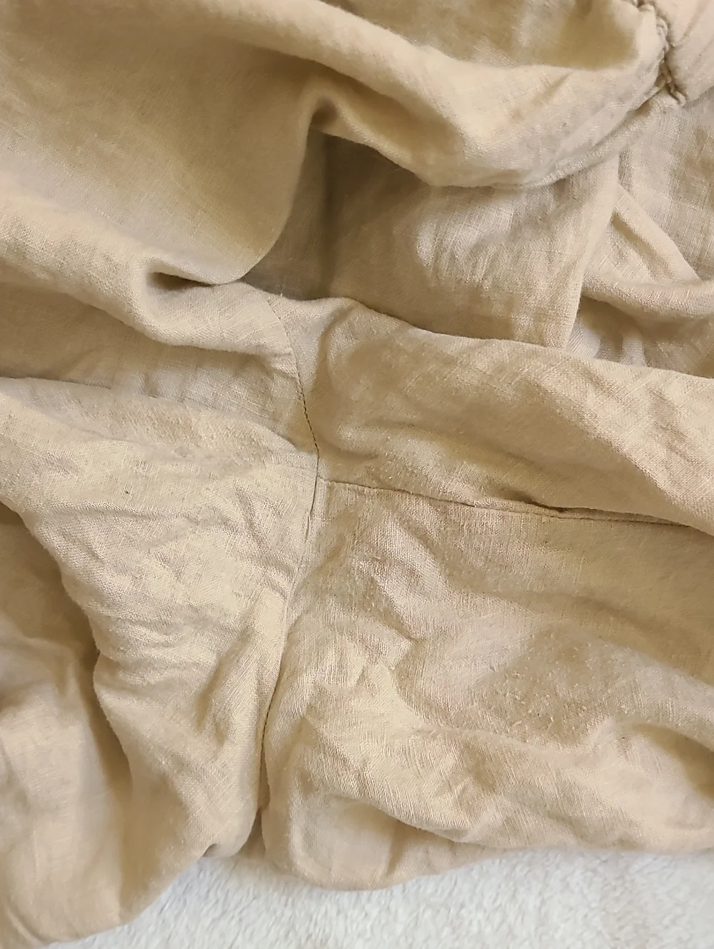 Quince 100% European Linen Cropped Wide Leg Pants Driftwood Tan XL